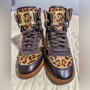 Michael Kors sneakers with heel 7 1/2 animal print